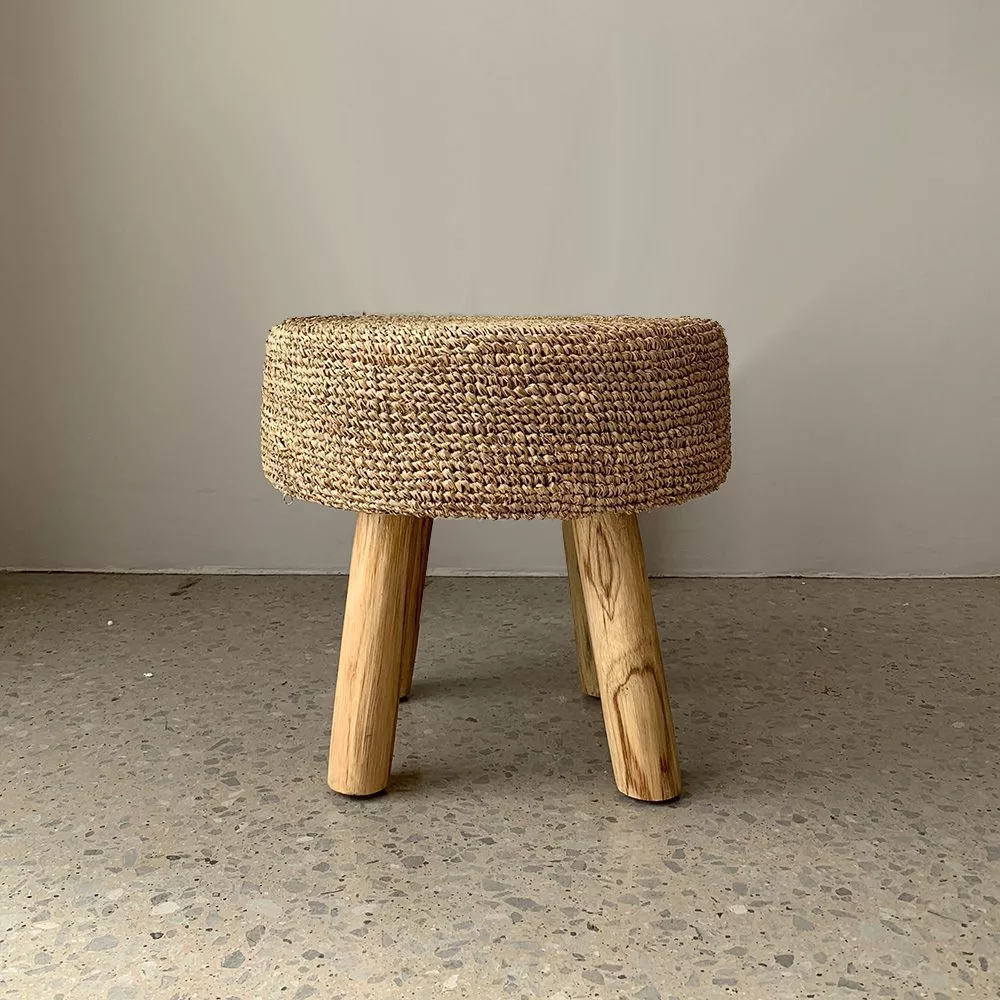 Raffia Round Stool 50cm