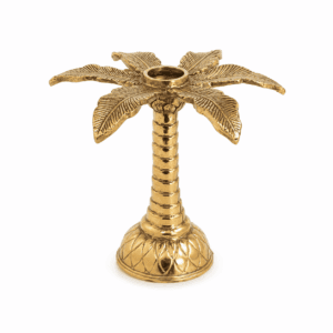 BRASS PALM TREE CANDLE HOLDER