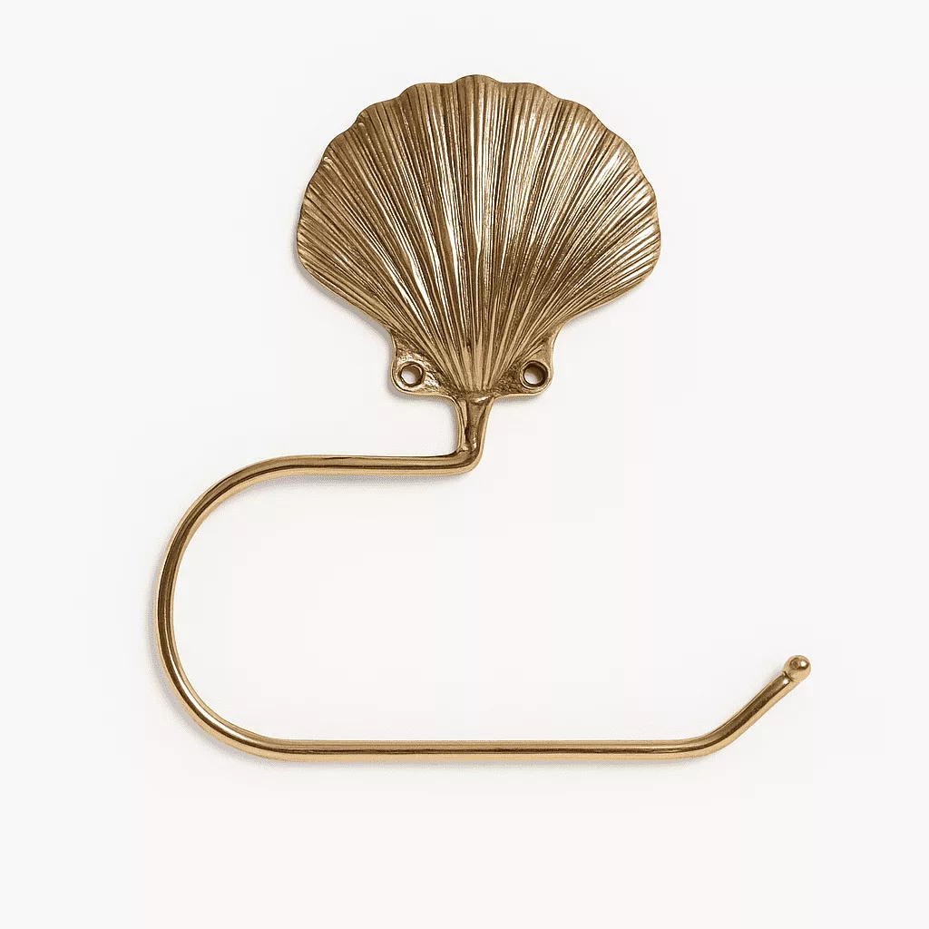 CALICO CLAM BRASS TOWEL HOOK