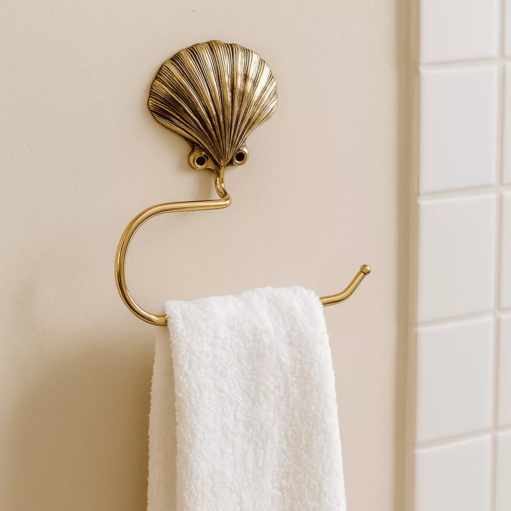 CALICO CLAM BRASS TOWEL HOOK - Image 2