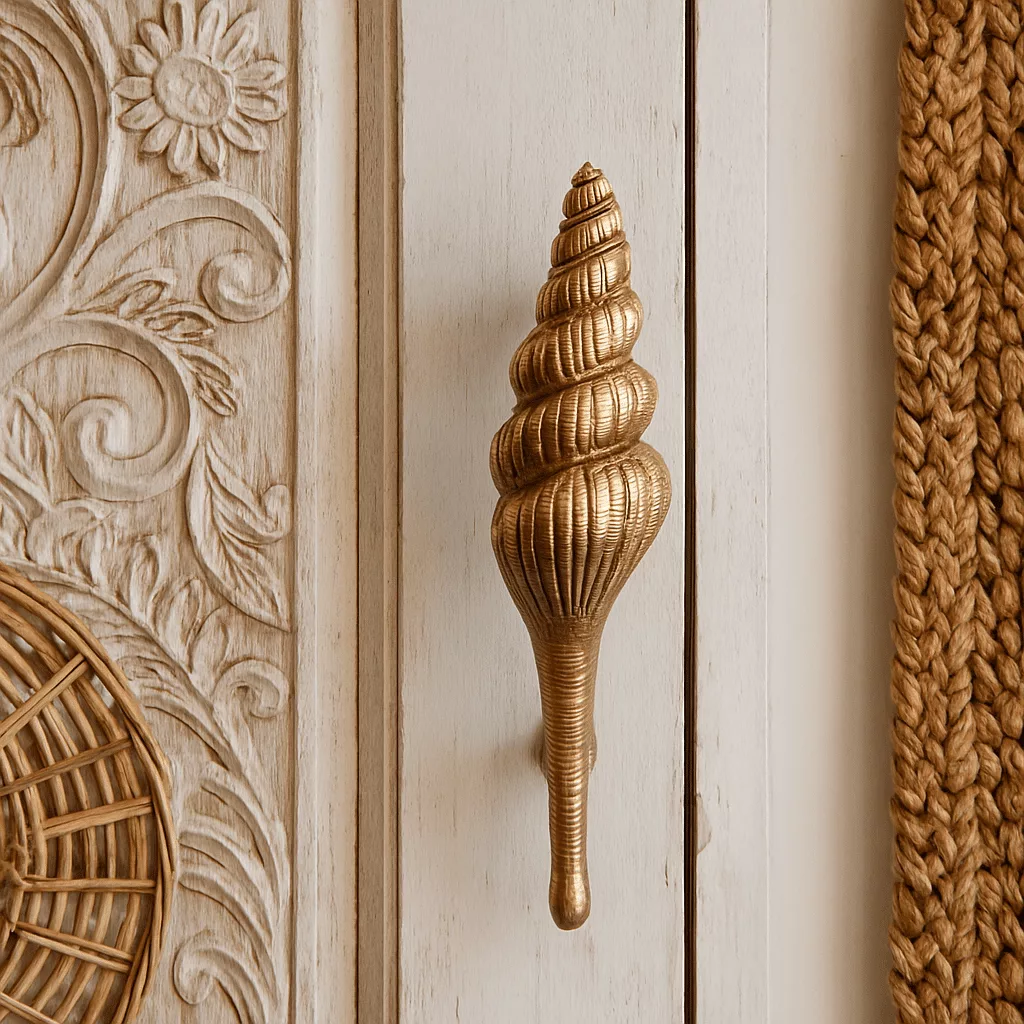 BRASS SHELL DOOR HANDLE - Image 2