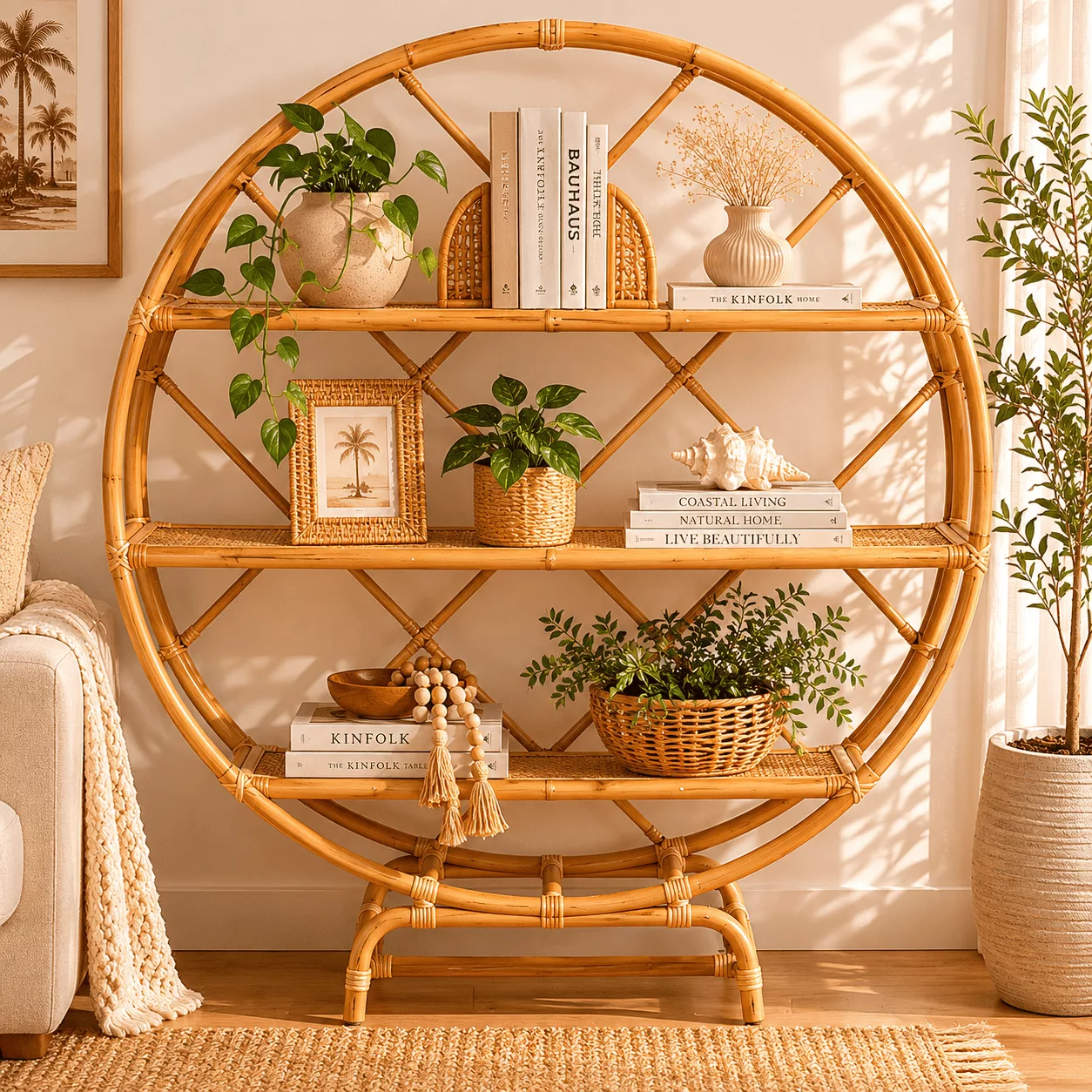 RATTAN BOOK SHELF